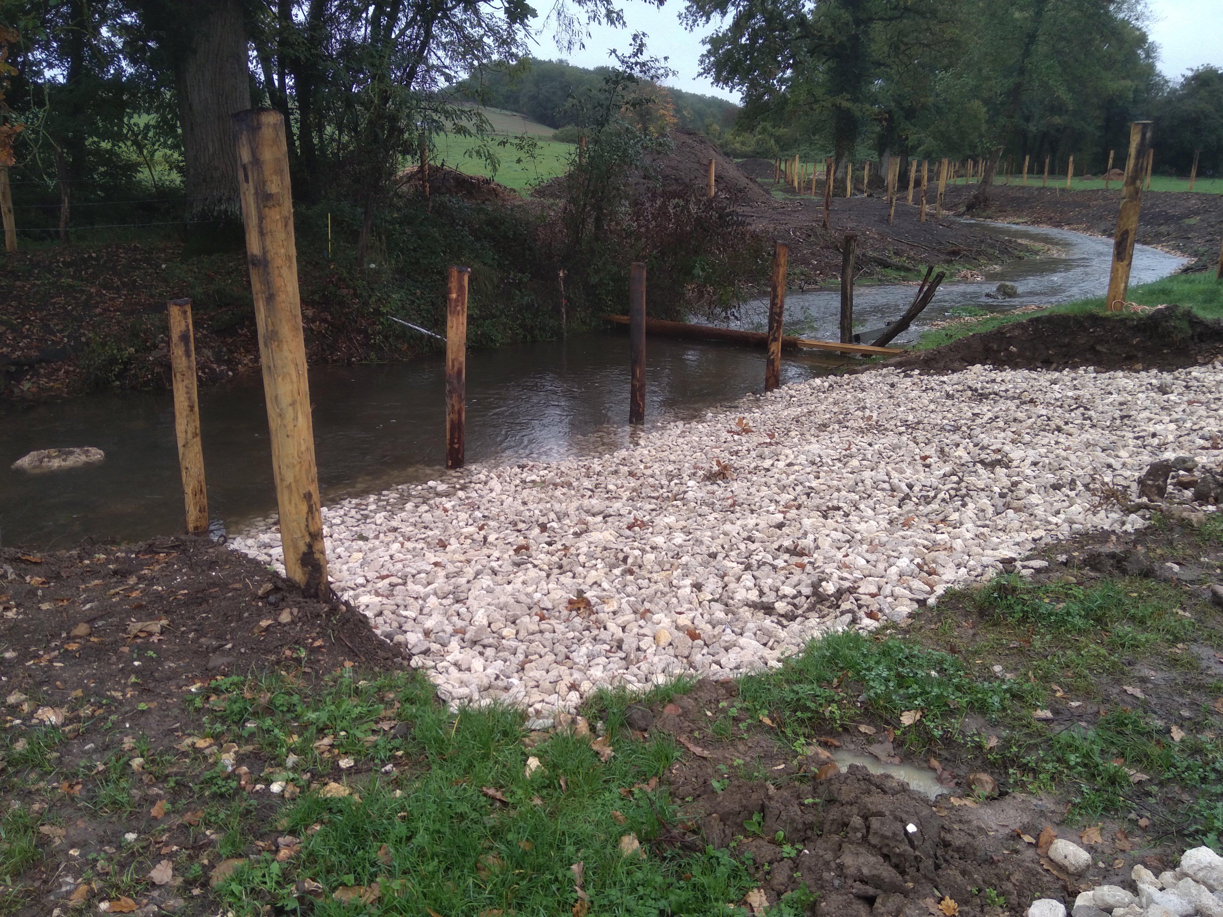 Abreuvoir en descente directe en cours de réalisation 