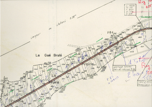Plan de la rectification de la Bezonde à Villemoutiers en 1968