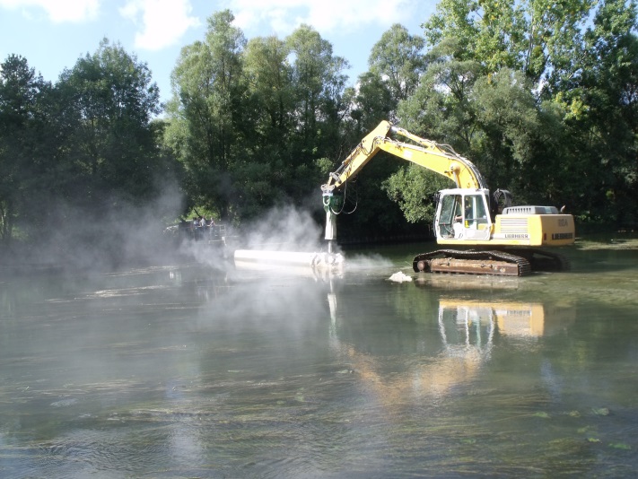 Destruction de l'ouvrage au brise roche hydraulique (SIVLO septembre 2014)